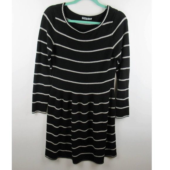 Eliza J Striped Stretch Jersey Knit Knee Length Dress sz M - Picture 1 of 5